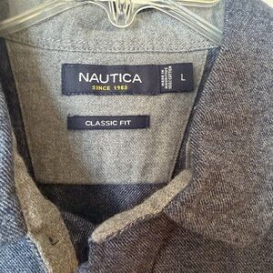 Nautica Gray Casual Button Down Shirt